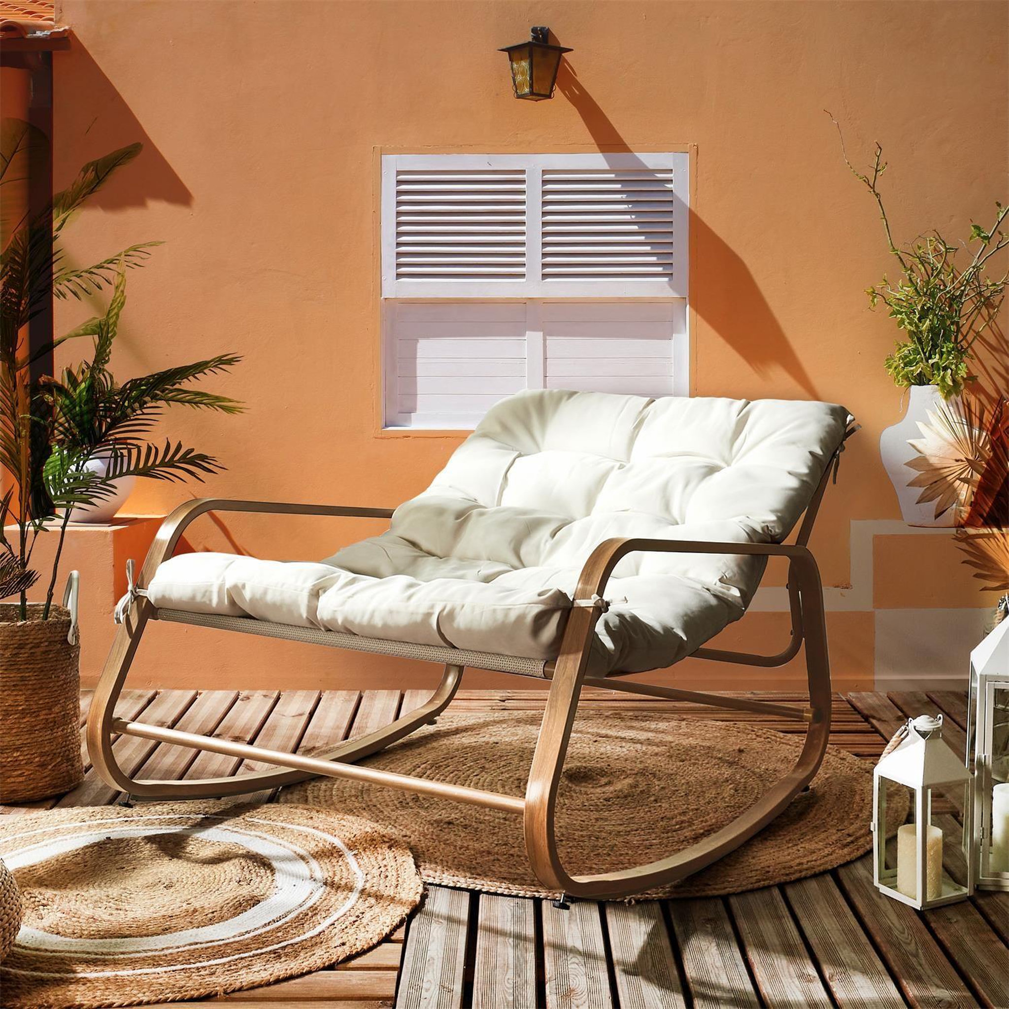 Voir la diapositive 2 : The Home Deco Factory Fauteuil à bascule Manda