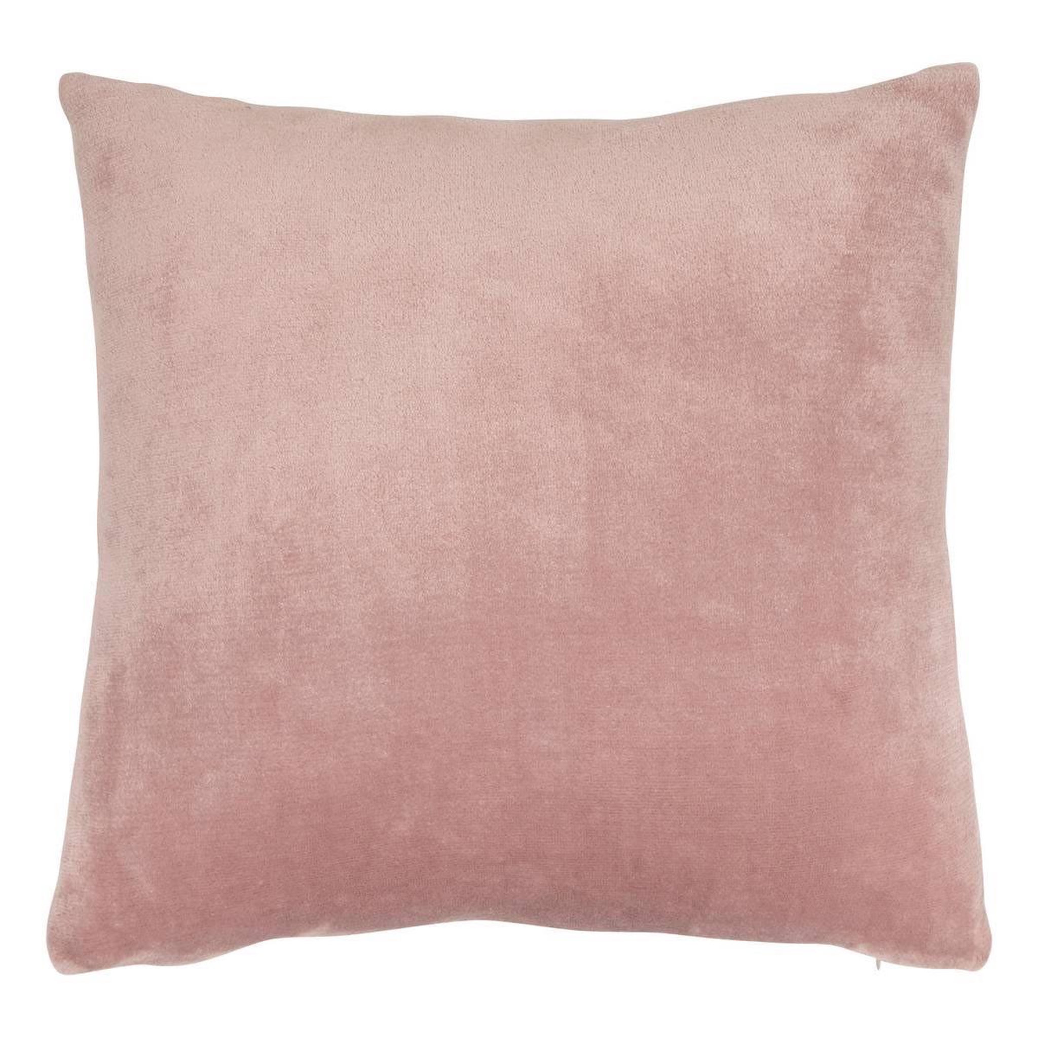 ATMOSPHERA Coussin en flanelle uni  ollis  38x38cm rose