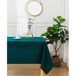 UNIVERS DECOR Nappe antitache unie Bleu Paon rectangulaire 145 x 240 cm
