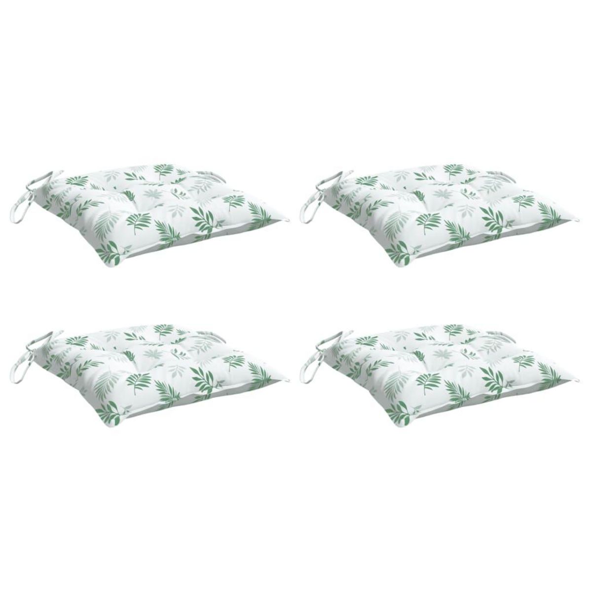 VIDAXL Coussins de chaise lot de 4 a motif de feuilles 50x50x7 cm
