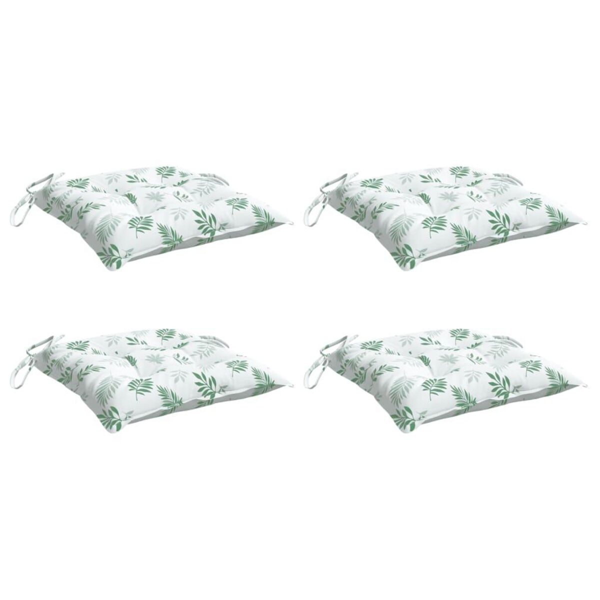 VIDAXL Coussins de chaise lot de 4 a motif de feuilles 50x50x7 cm