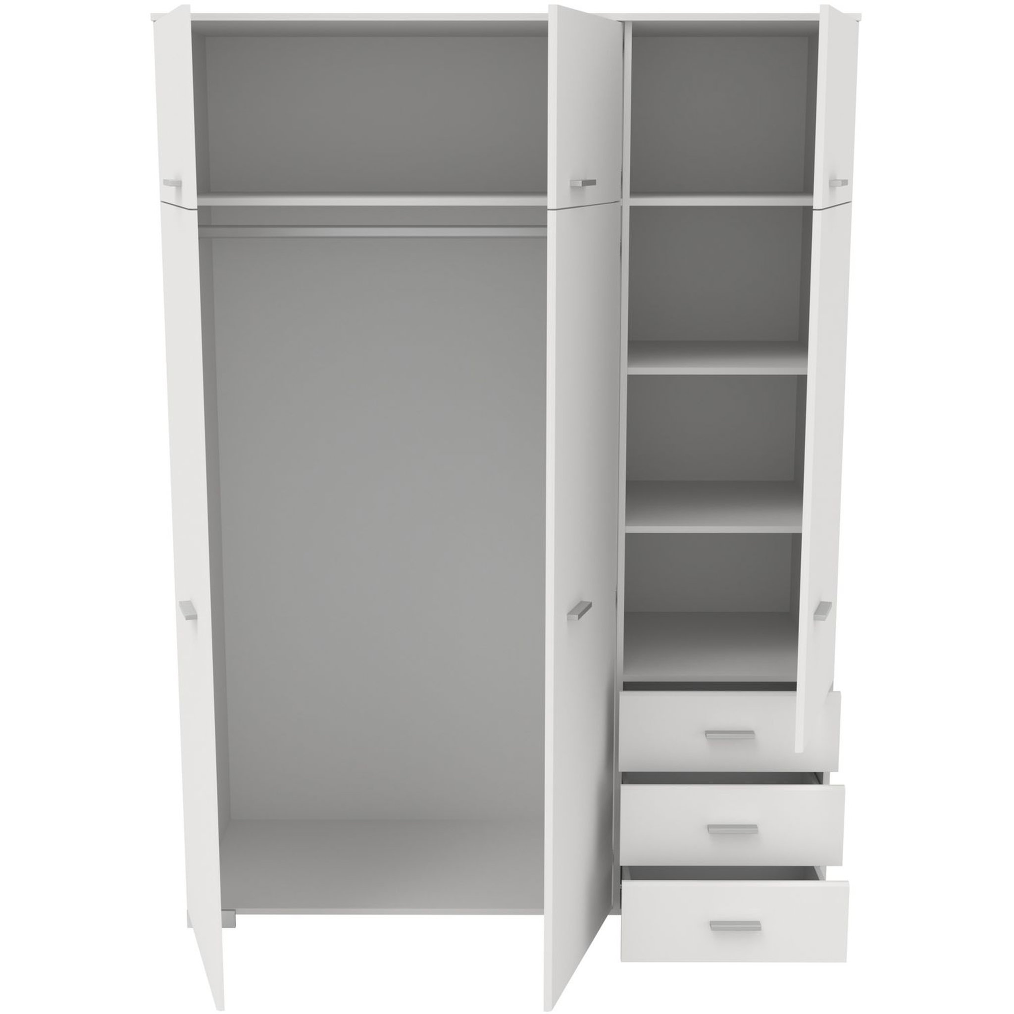 Voir la diapositive 3 : Armoire de chambre 6 portes 3 tiroirs L146cm AXELLE
