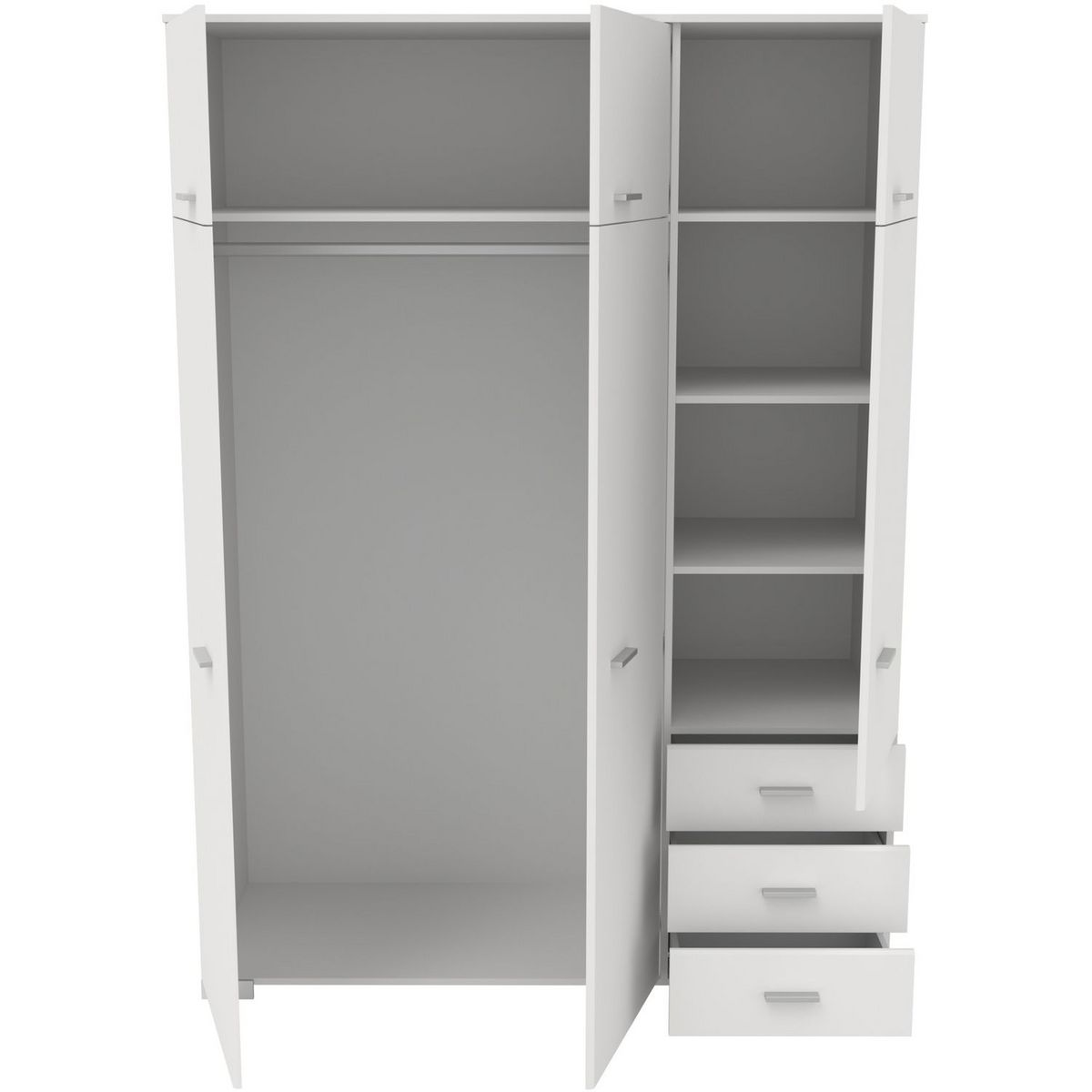 Armoire de chambre 6 portes 3 tiroirs L146cm AXELLE