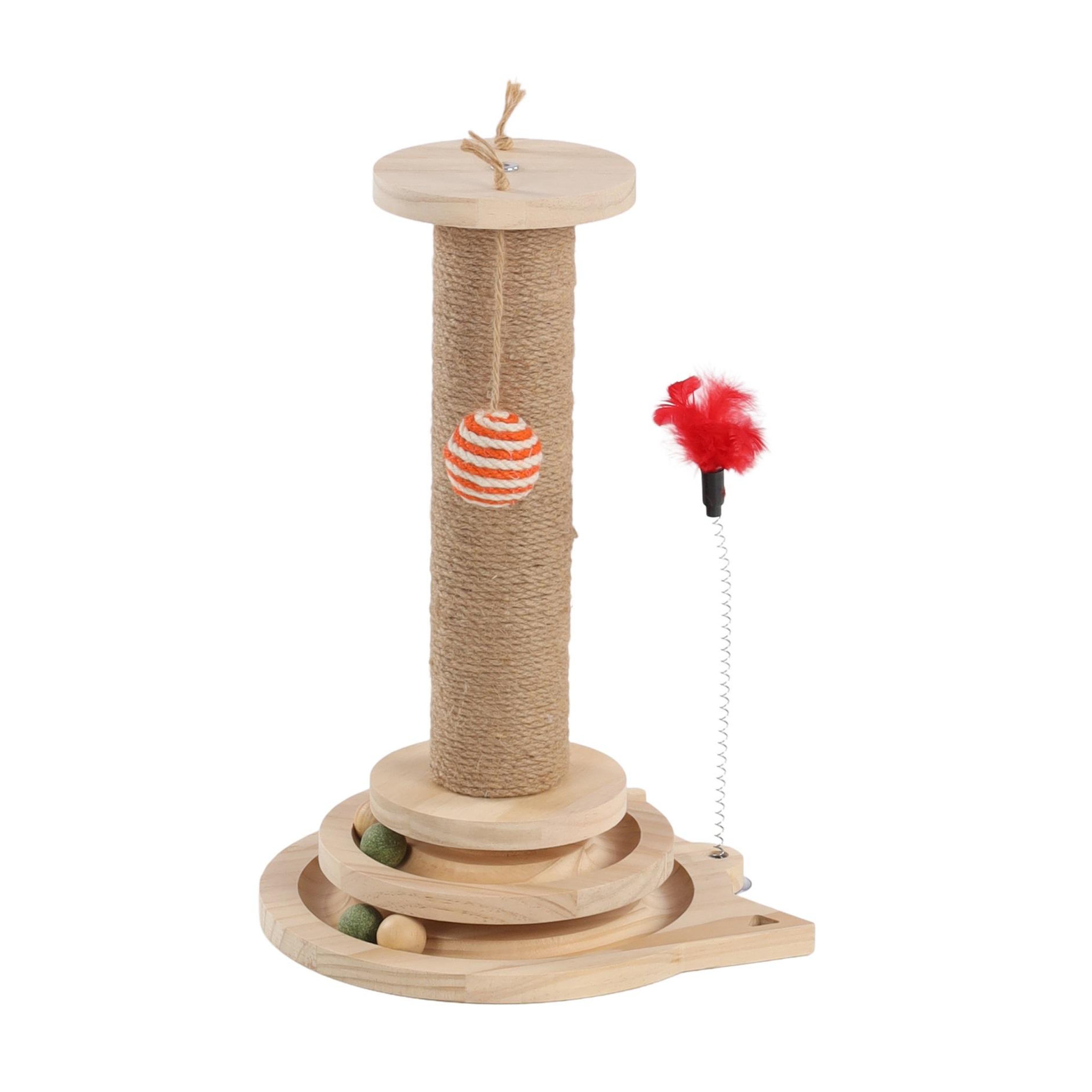Eden Jouet a griffer pour chat zack plumes et circuit a balle