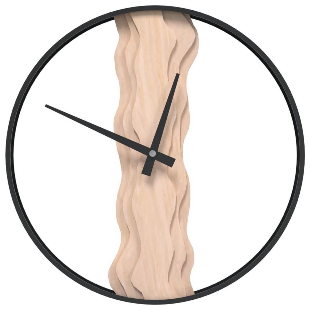 VIDAXL Horloge murale marron Ø35 cm fer et bois de chene