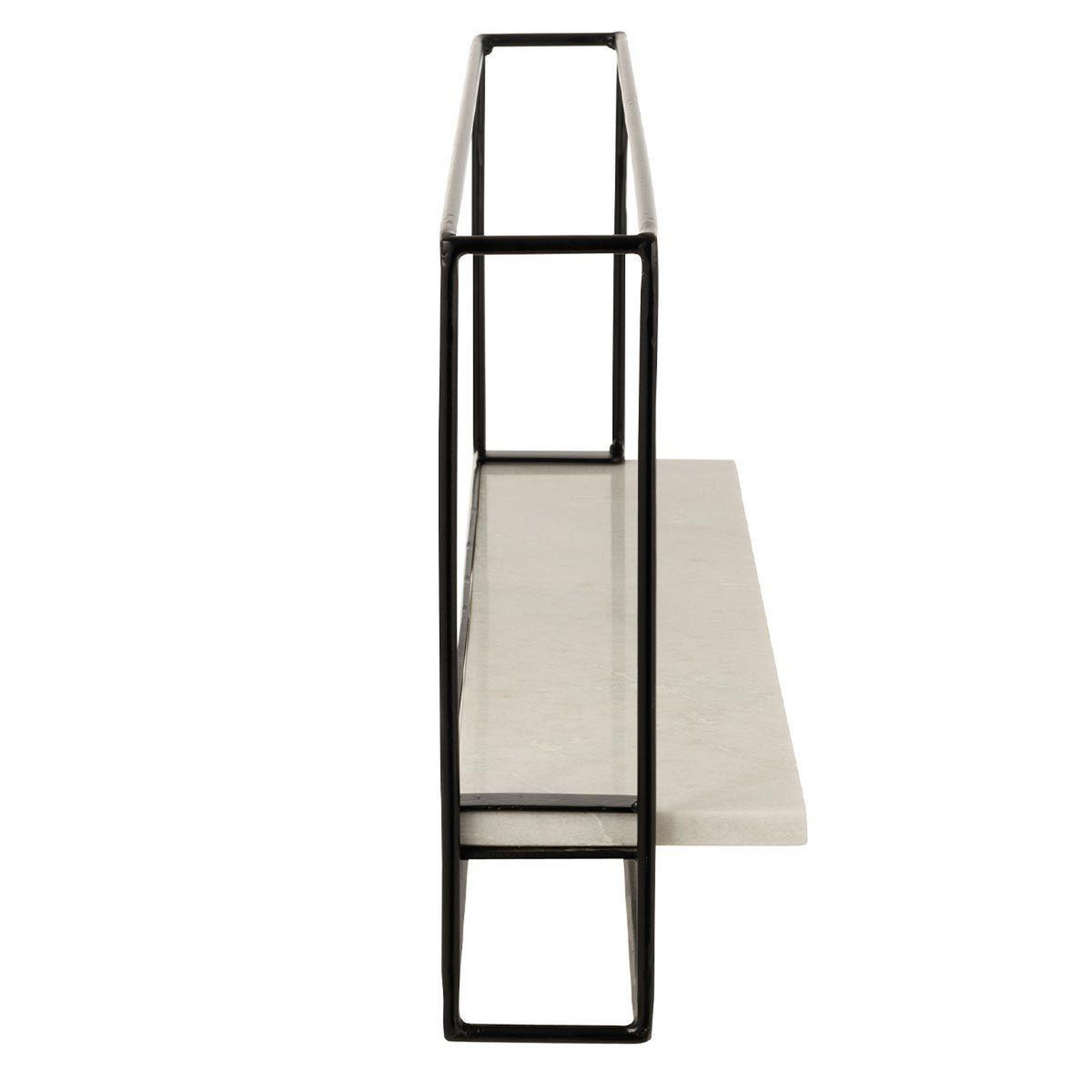 Voir la diapositive 3 : J-LINE Étagère murale  1 plateau  65cm noir & blanc