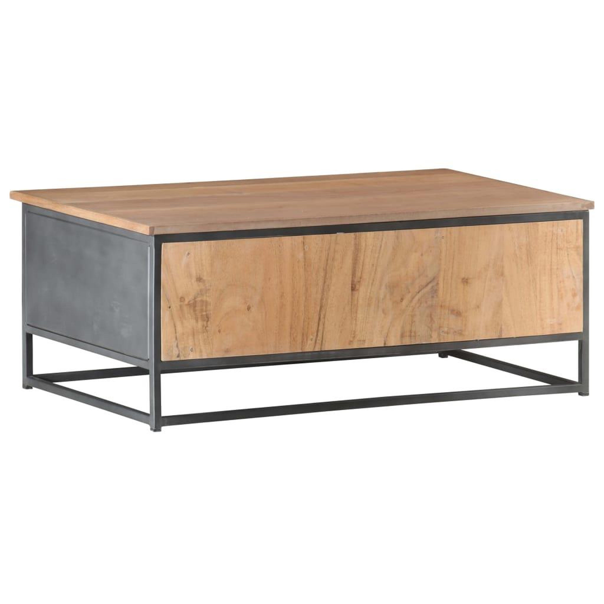 Voir la diapositive 4 : VIDAXL Table basse gris 90x50x35 cm bois d'acacia massif