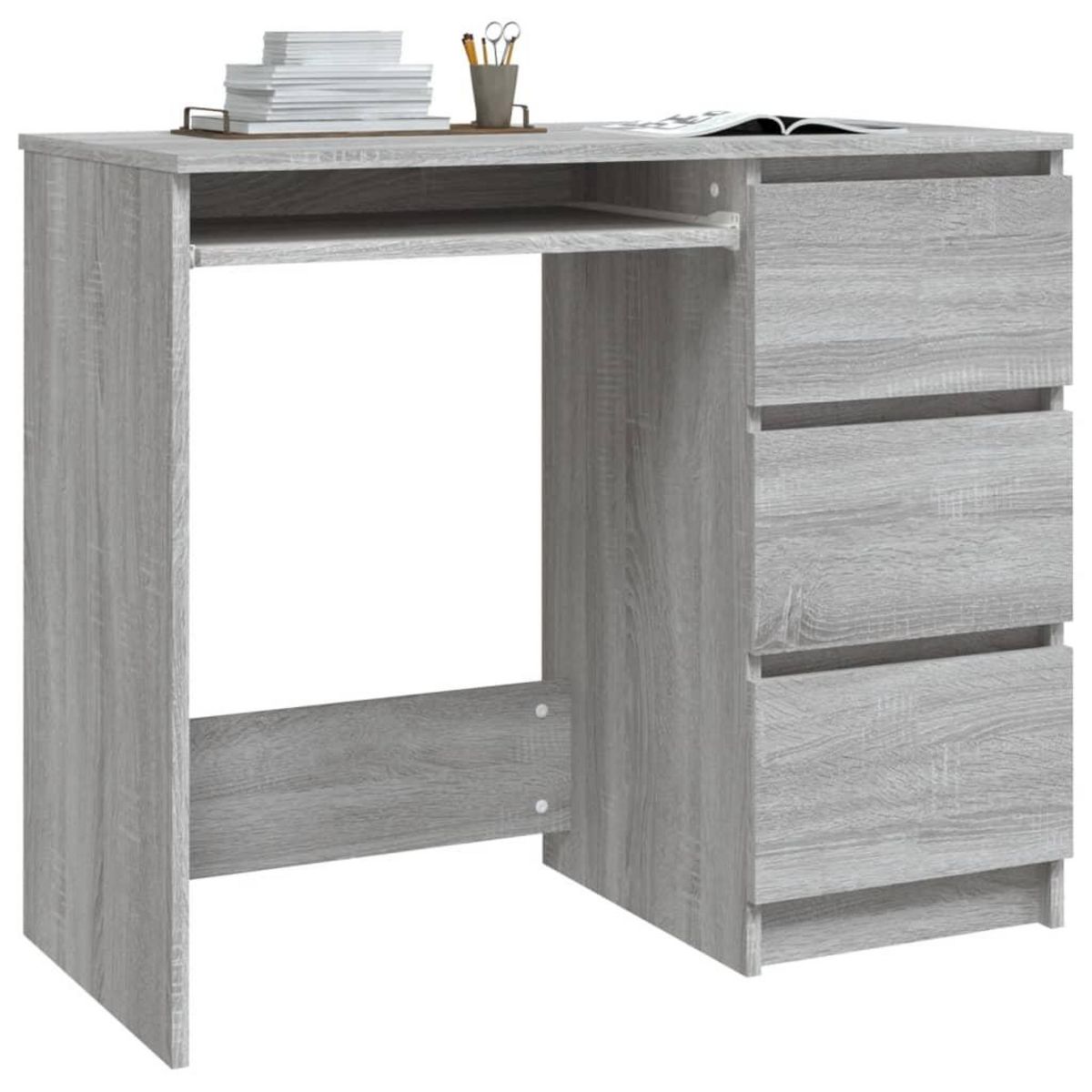 VIDAXL Bureau Sonoma gris 90x45x76 cm Bois d'ingenierie