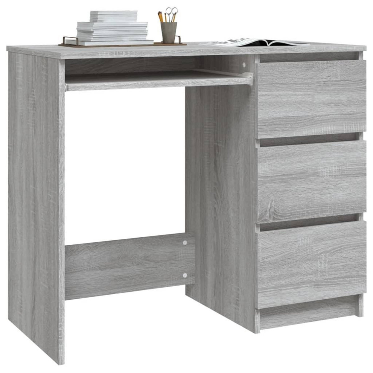 VIDAXL Bureau Sonoma gris 90x45x76 cm Bois d'ingenierie