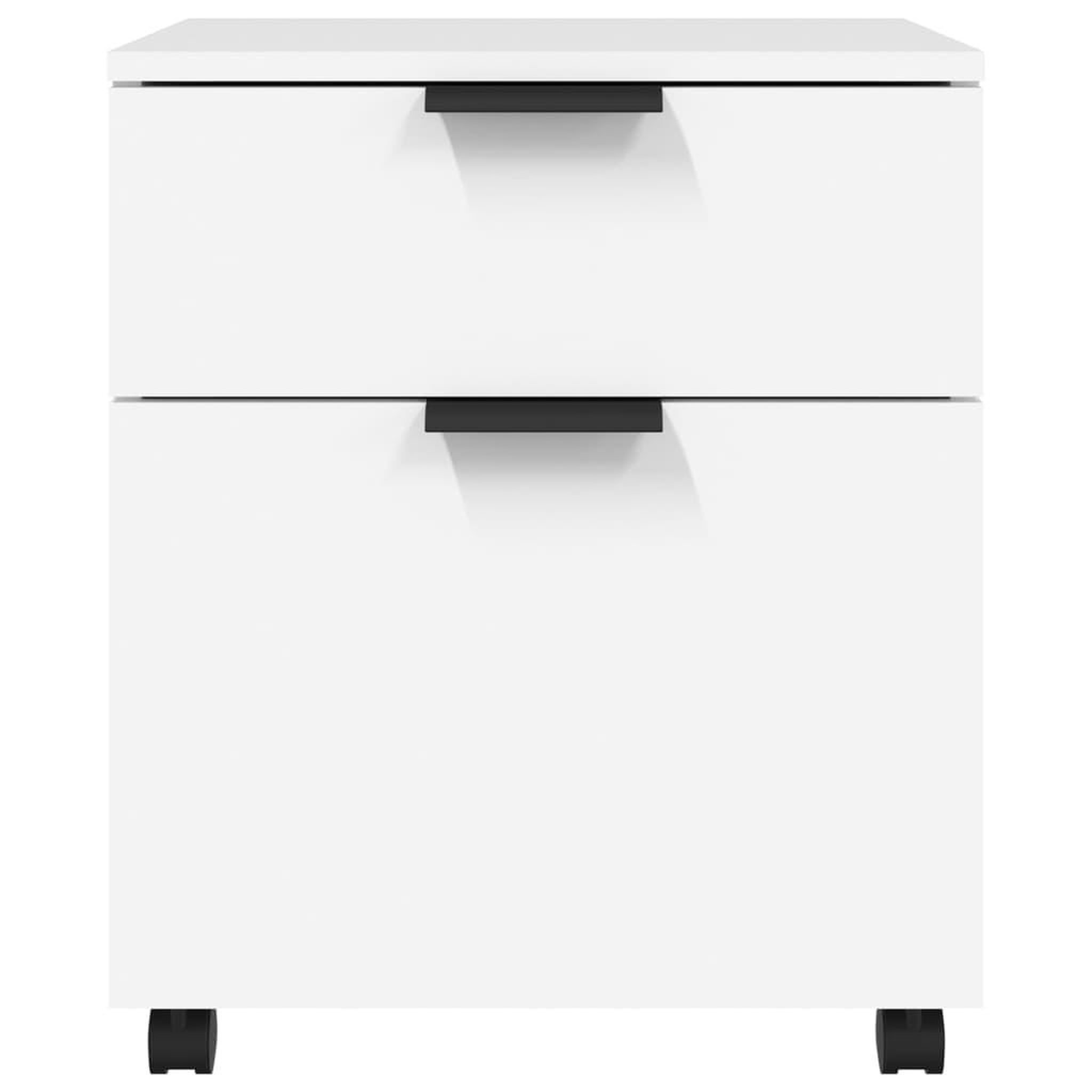 Voir la diapositive 3 : VIDAXL Classeur mobile avec roues Blanc 45x38x54 cm Bois d'ingenierie