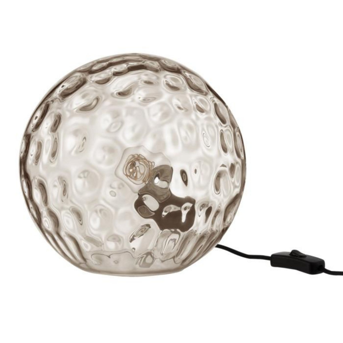 Paris Prix Lampe à Poser en Verre Design  Bollie  25cm Gris