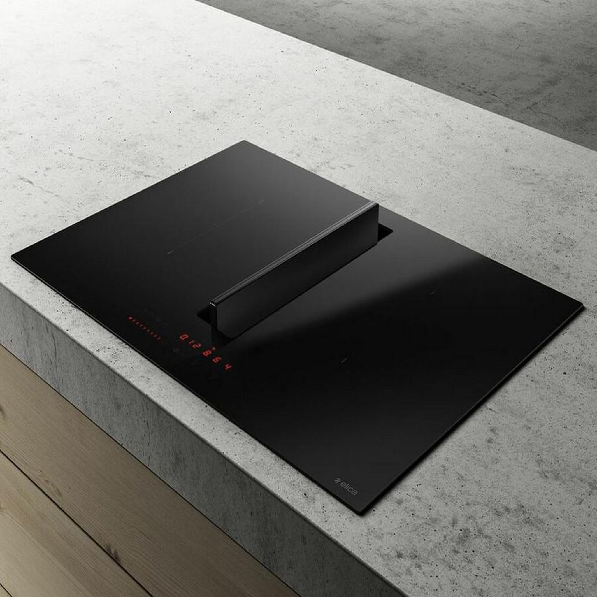 Voir la diapositive 2 : ELICA Table de cuisson aspirante induction 72cm 4 feux 7500w noir - PRF0167054