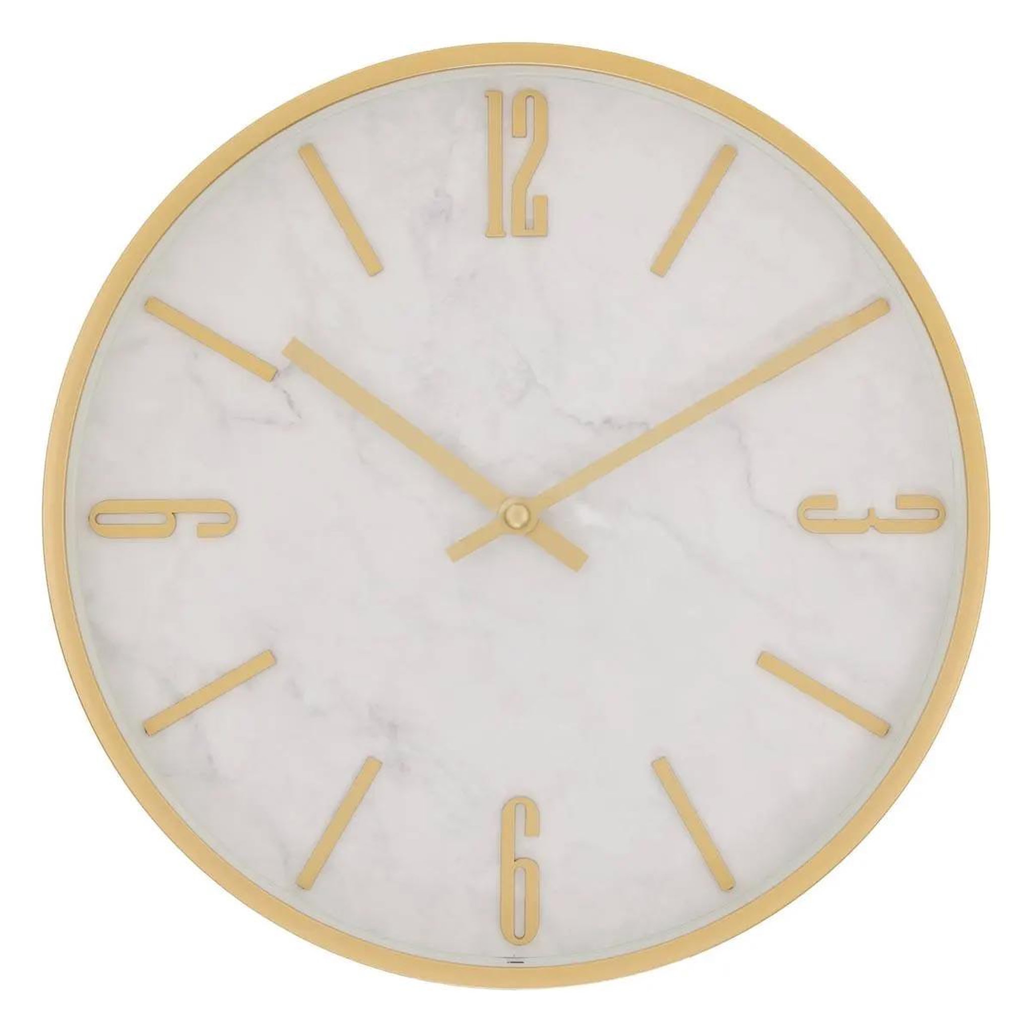 ATMOSPHERA Horloge murale effet marbre  nathalie  29cm doré