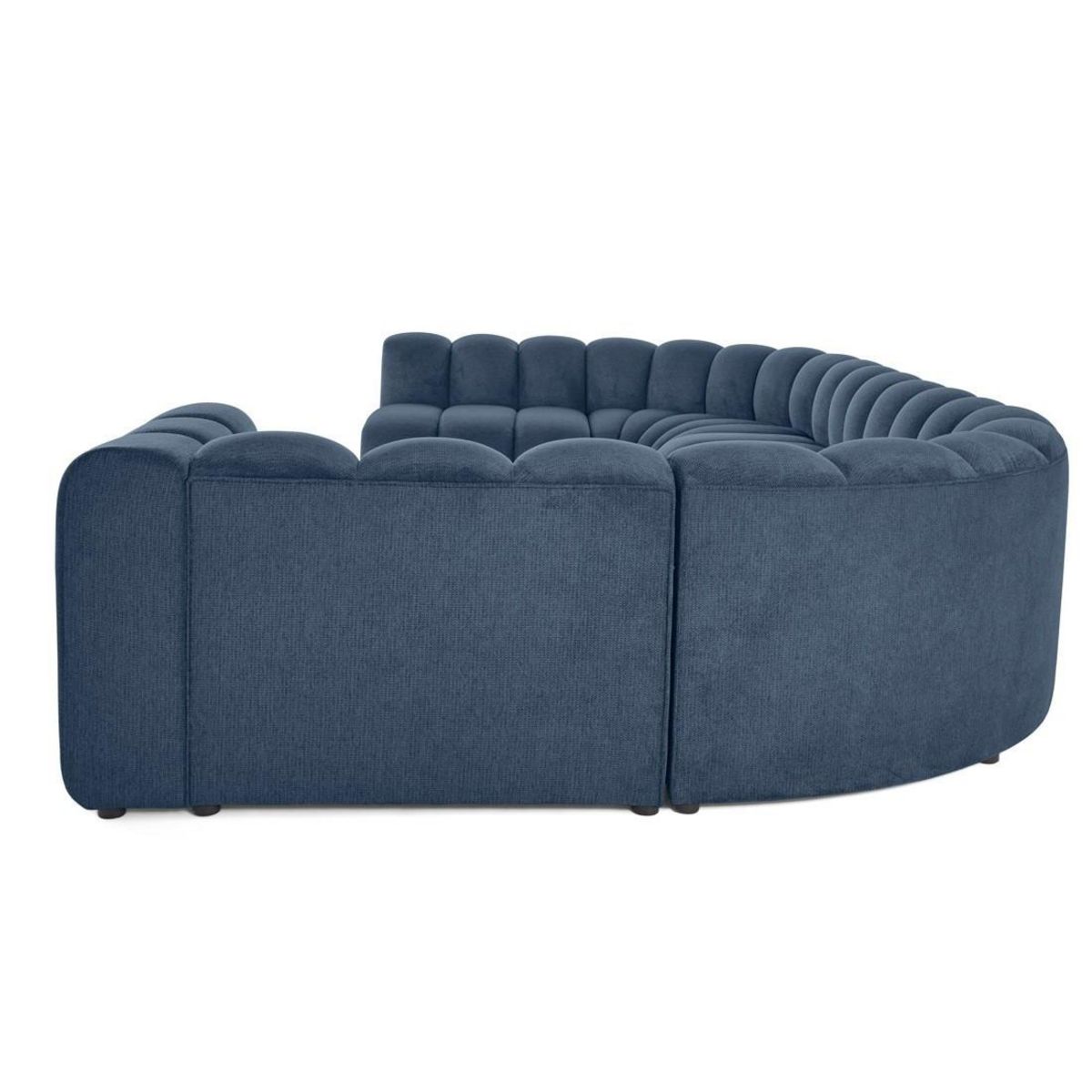 LISA DESIGN Debbie - canapé modulable panoramique d'angle gauche 7 places en tissu texturé