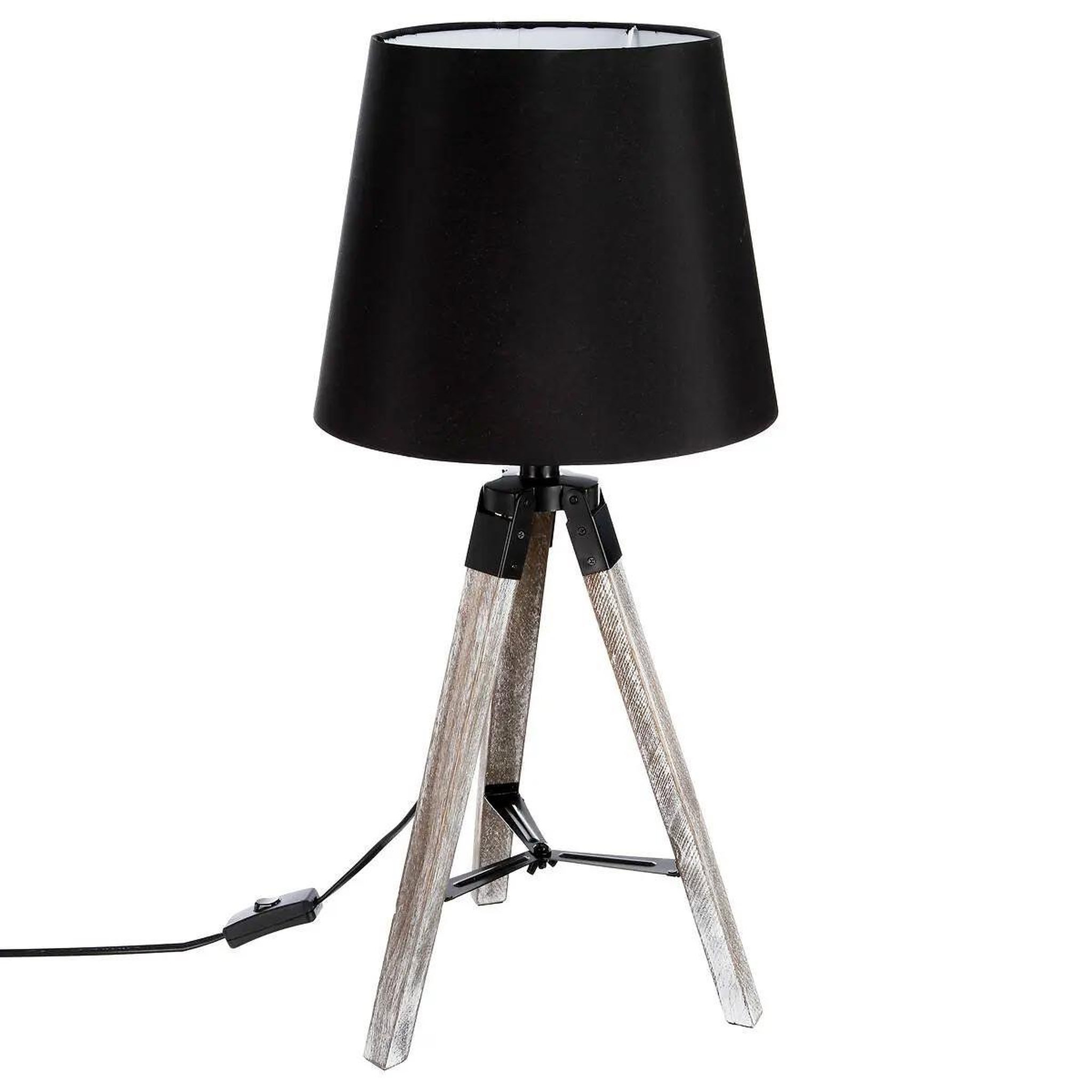 ATMOSPHERA Lampe à poser trépied en bois  runo  58cm noir