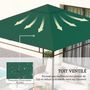 Voir la diapositive 6 : OUTSUNNY Toile de rechange pour pavillon tonnelle tente 3 x 3 m polyester haute densité 180 g/m² revêtement PA anti-UV vert