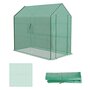 Voir la diapositive 1 : OUTSUNNY Bâche de remplacement serre de jardin dim. 140L x 213l x 190H cm - 2 fenêtres, porte zippée enroulable - PE anti-UV imperméable vert