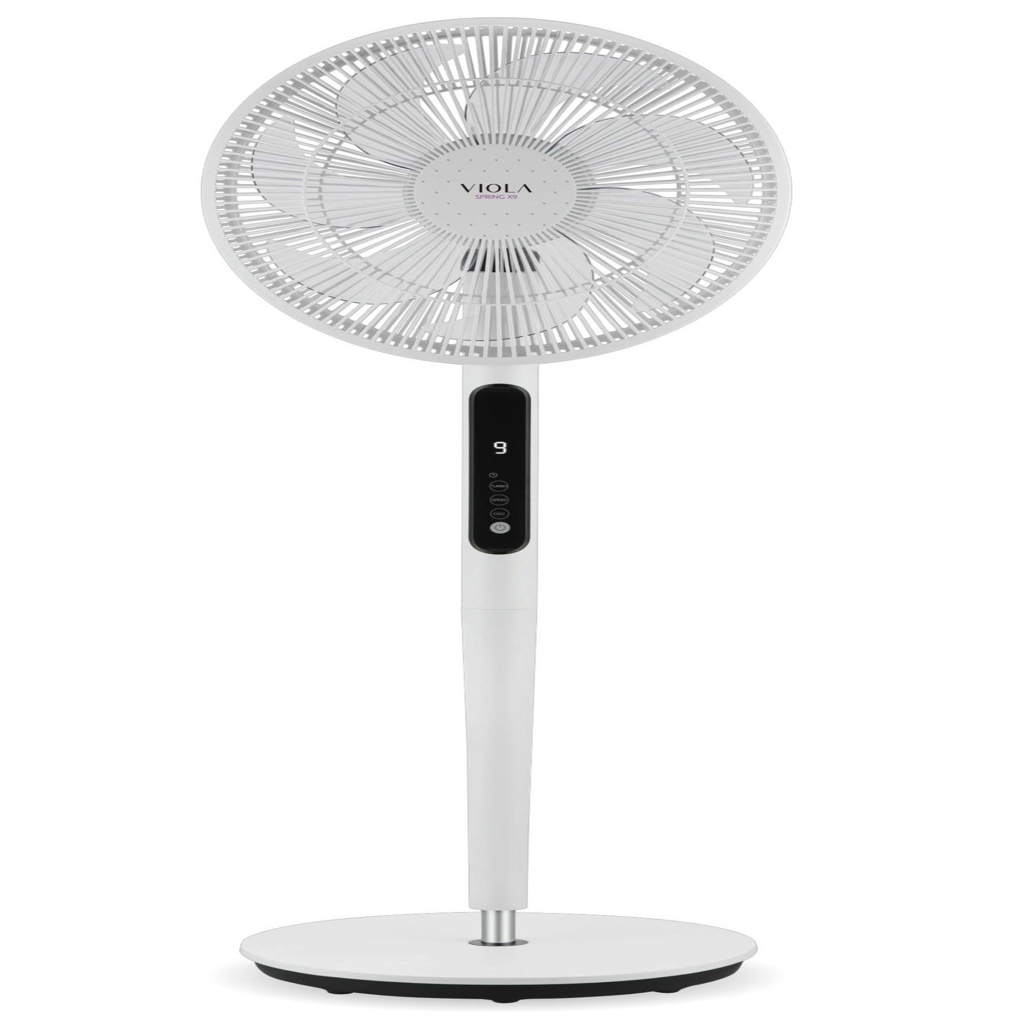 VIOLA Spring X9 Ventilateur sur pied Silencieux et Puissant avec télécommande - 9 vitesses + Turbo et Eco - écran LED et minuterie