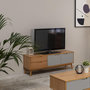 Voir la diapositive 2 : VS VENTA-STOCK Meuble TV Bruce 2 Tiroirs et 2 Portes, Bois Massif, 140 cm (Largeur) 51 cm (Hauteur)