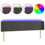 Voir la diapositive 2 : VIDAXL Tete de lit a LED Gris fonce 203x16x78/88 cm Velours