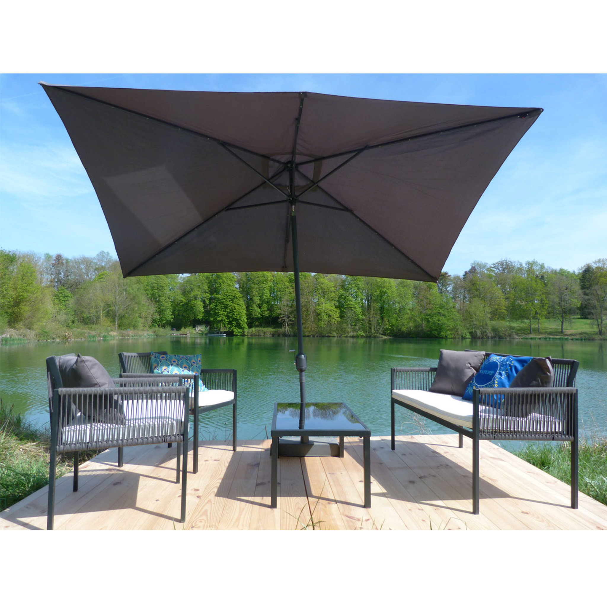 Voir la diapositive 5 : Parasol droit 2x3 m avec leds 
