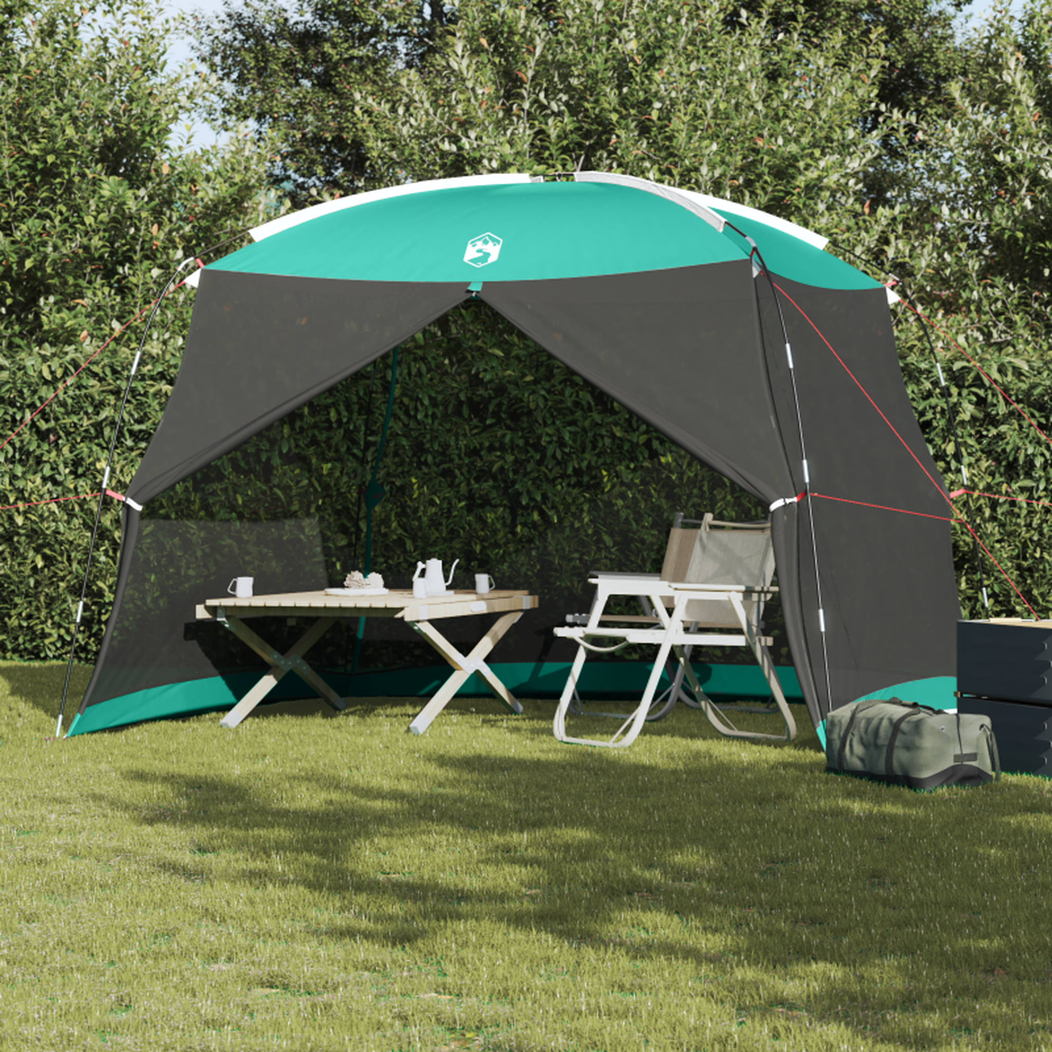 VIDAXL Filet anti moustiques de camping avec porte vert pour 4 personnes imperméable