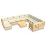 Voir la diapositive 2 : VIDAXL Salon de jardin 11 pcs avec coussins creme bois de pin