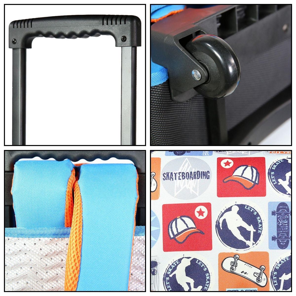 Bagtrotter BAGTROTTER Cartable à roulettes 38 cm Phileas Bleu Skateur