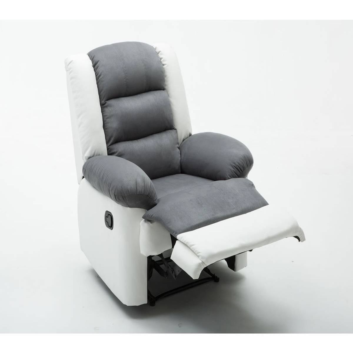 Habitat et Jardin Fauteuil relax  Buckingham  - 85 x 93 x 100 cm - Blanc / Gris clair