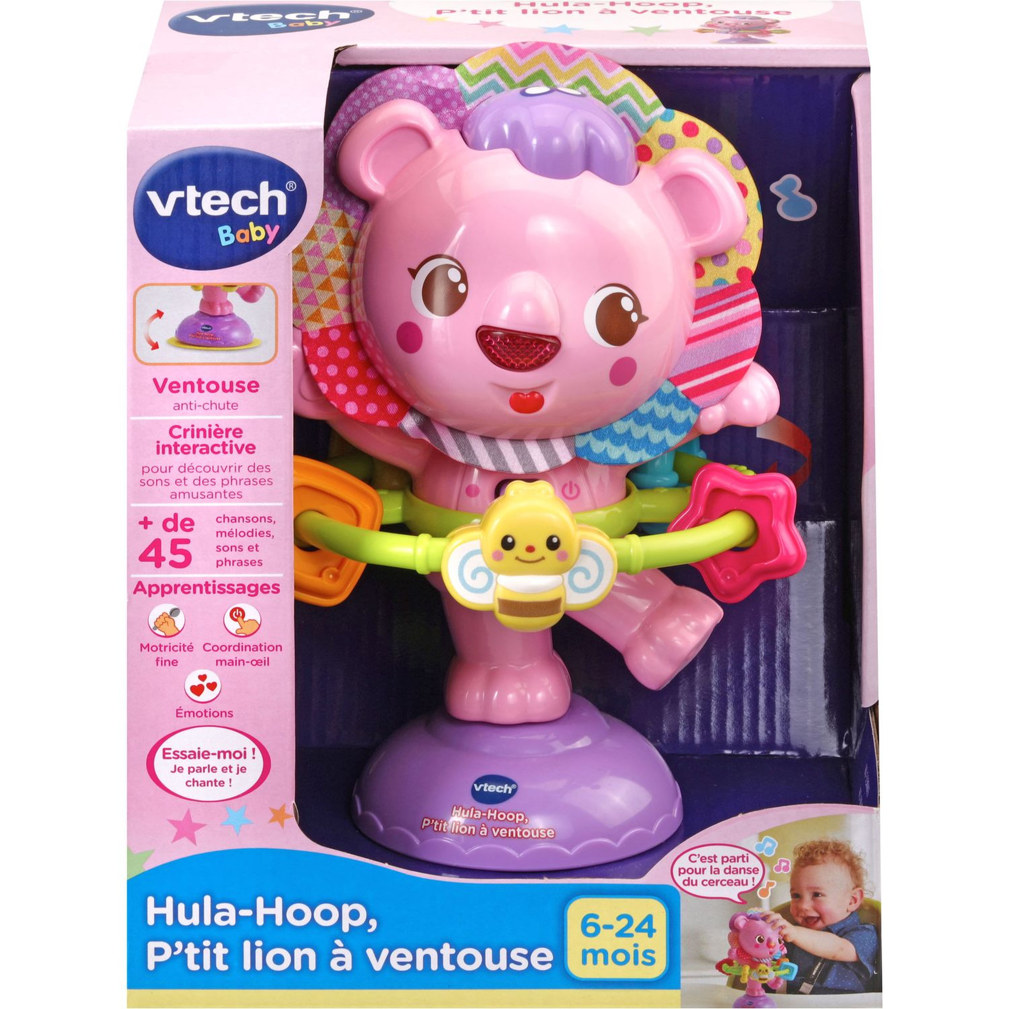 Voir la diapositive 2 : VTECH Hula-Hoop - P'tit lion à ventouse rose 
