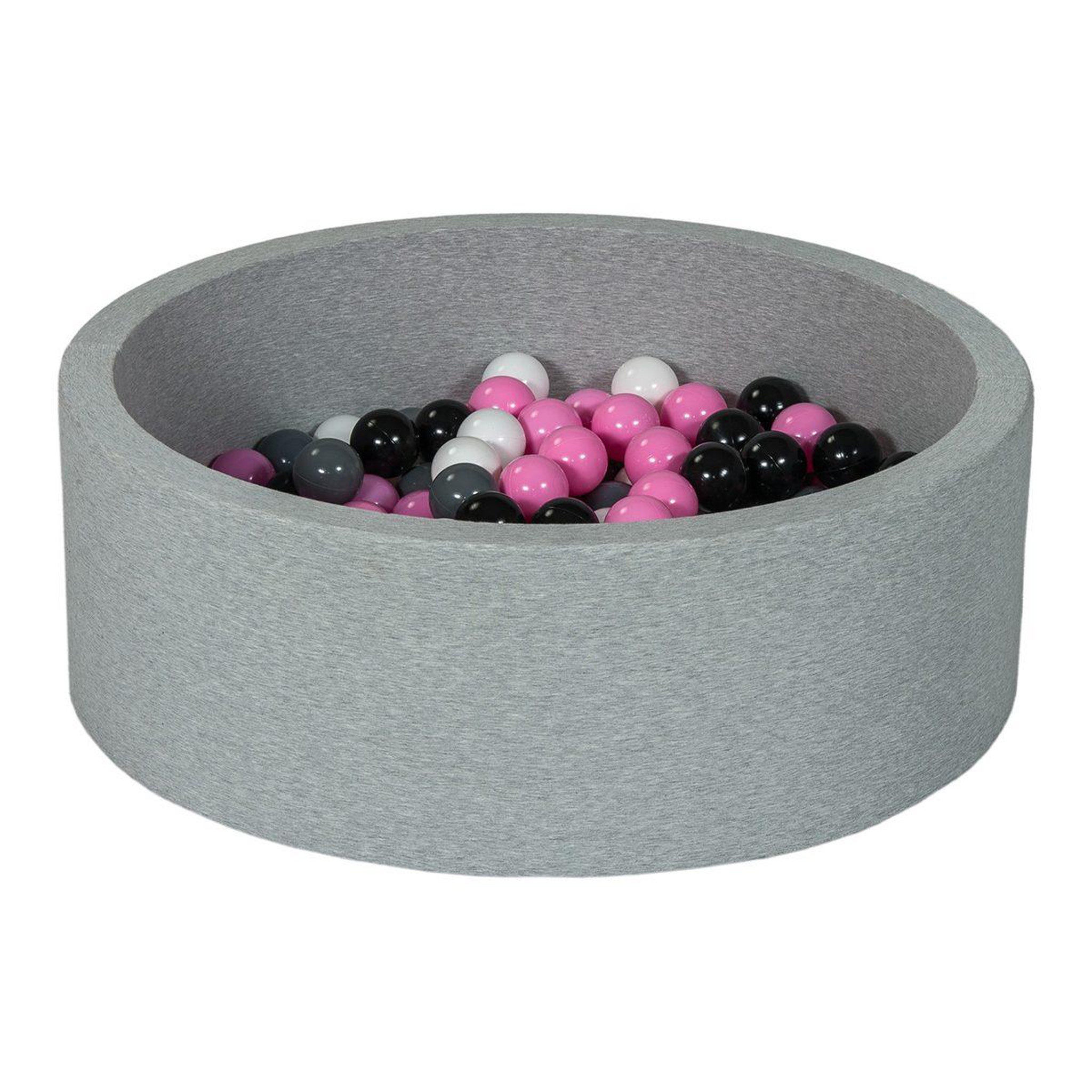 VELINDA Piscine à balles aire de jeu + 200 balles noir, blanc, rose clair,gris
