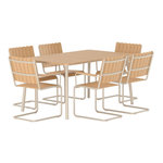 Paris Prix Ensemble Table de Jardin & 6 Chaises  Holmsund  150cm Naturel