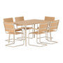 Voir la diapositive 1 : Paris Prix Ensemble Table de Jardin & 6 Chaises  Holmsund  150cm Naturel