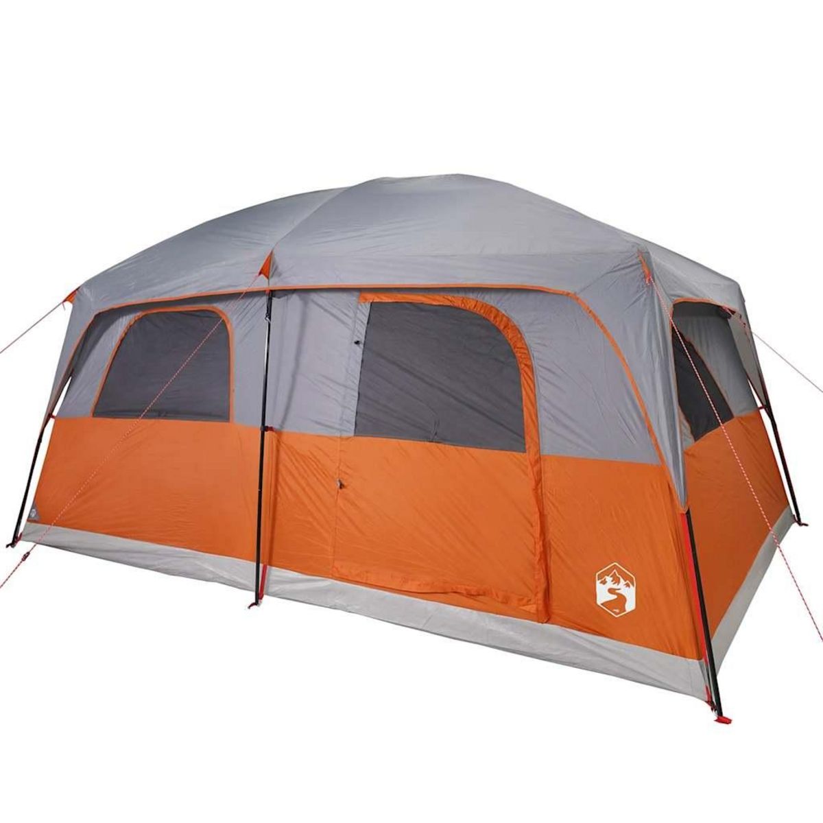 VIDAXL Tente de cabine familiale 10 personnes gris orange impermeable