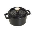Staub Cocotte Staub 14 cm en fonte émaillée noire avec couvercle