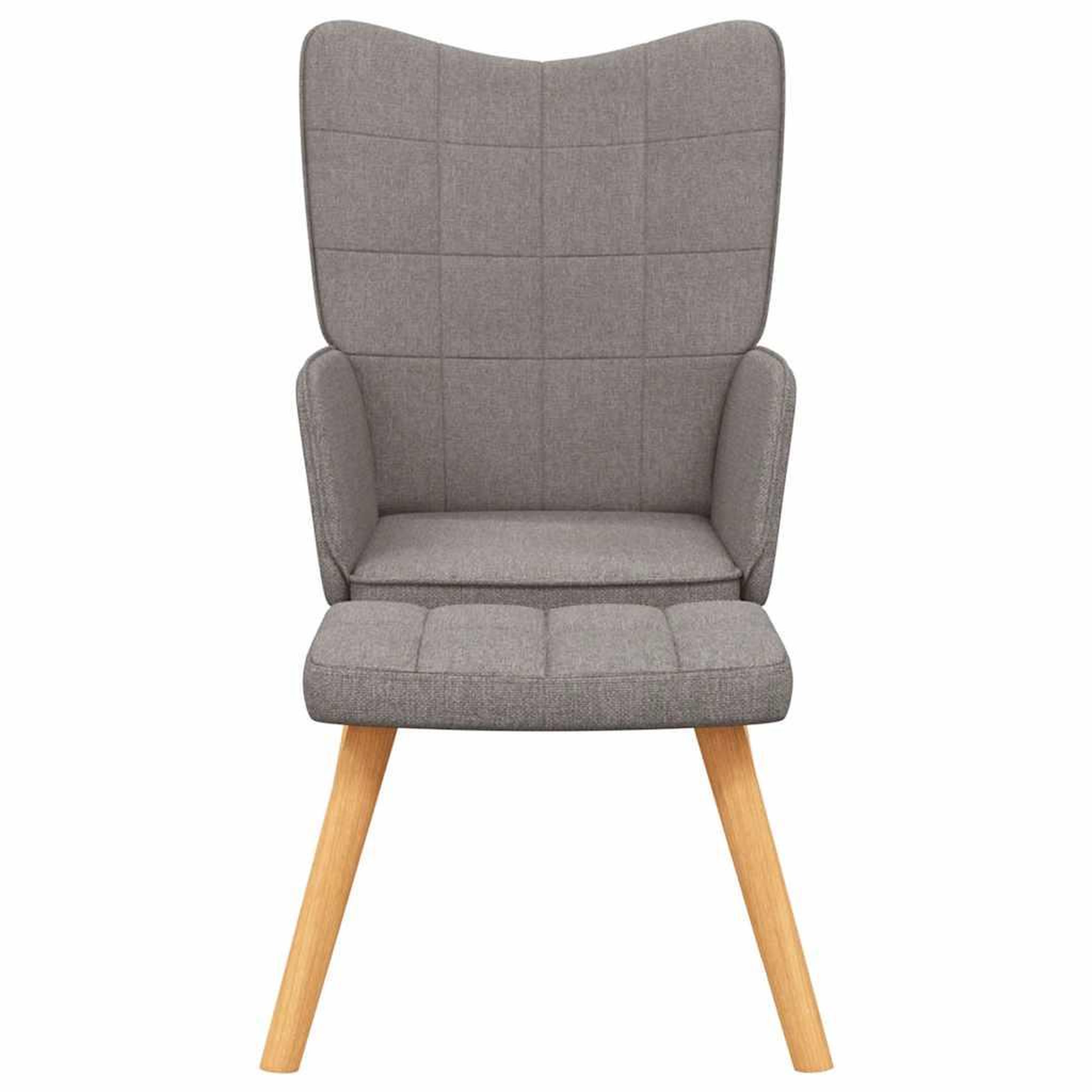 Voir la diapositive 3 : VIDAXL Chaise de relaxation avec tabouret Taupe Tissu