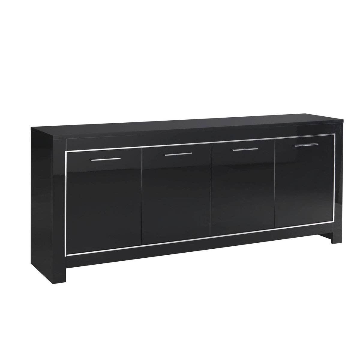 Buffet design moderne 4 portes laqué brillant L210 cm MILANO