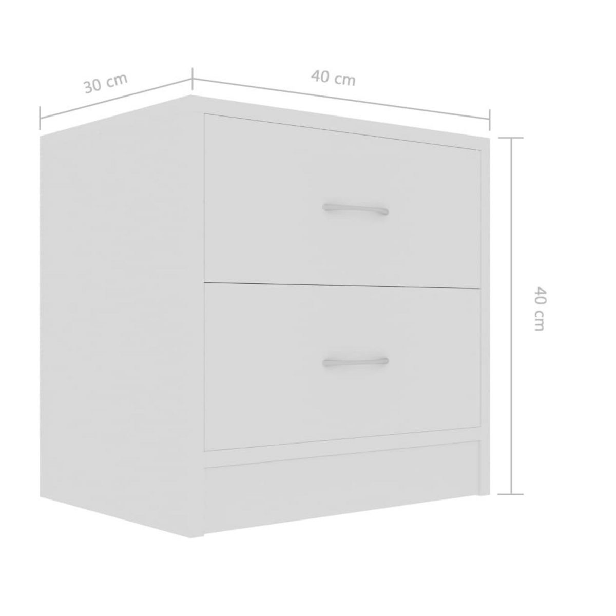 VIDAXL Tables de chevet 2 pcs Blanc 40x30x40 cm Bois d'ingenierie