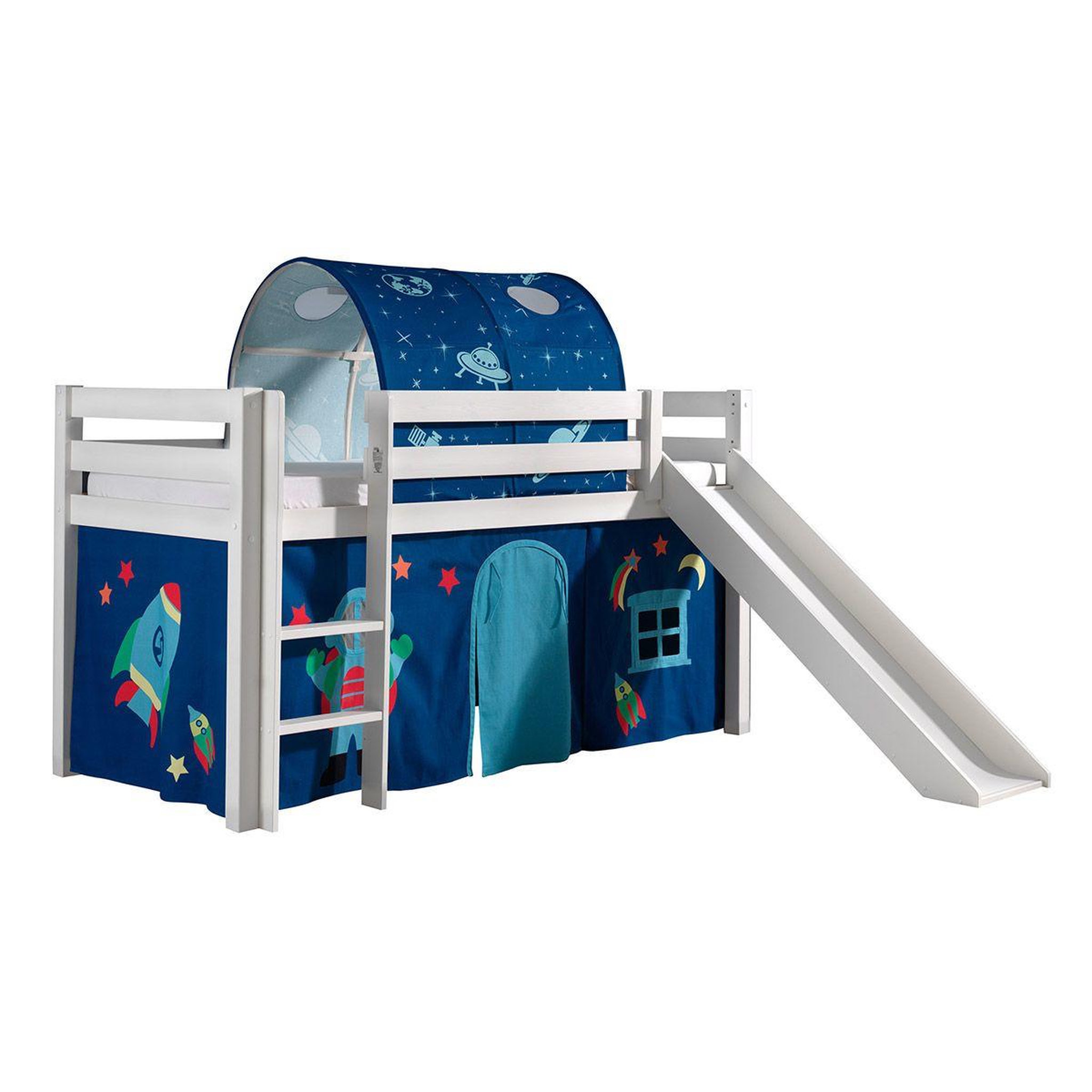 Paris Prix Pack - lit enfant, toboggan, tente & tunnel  pino astronaute ii  blanc