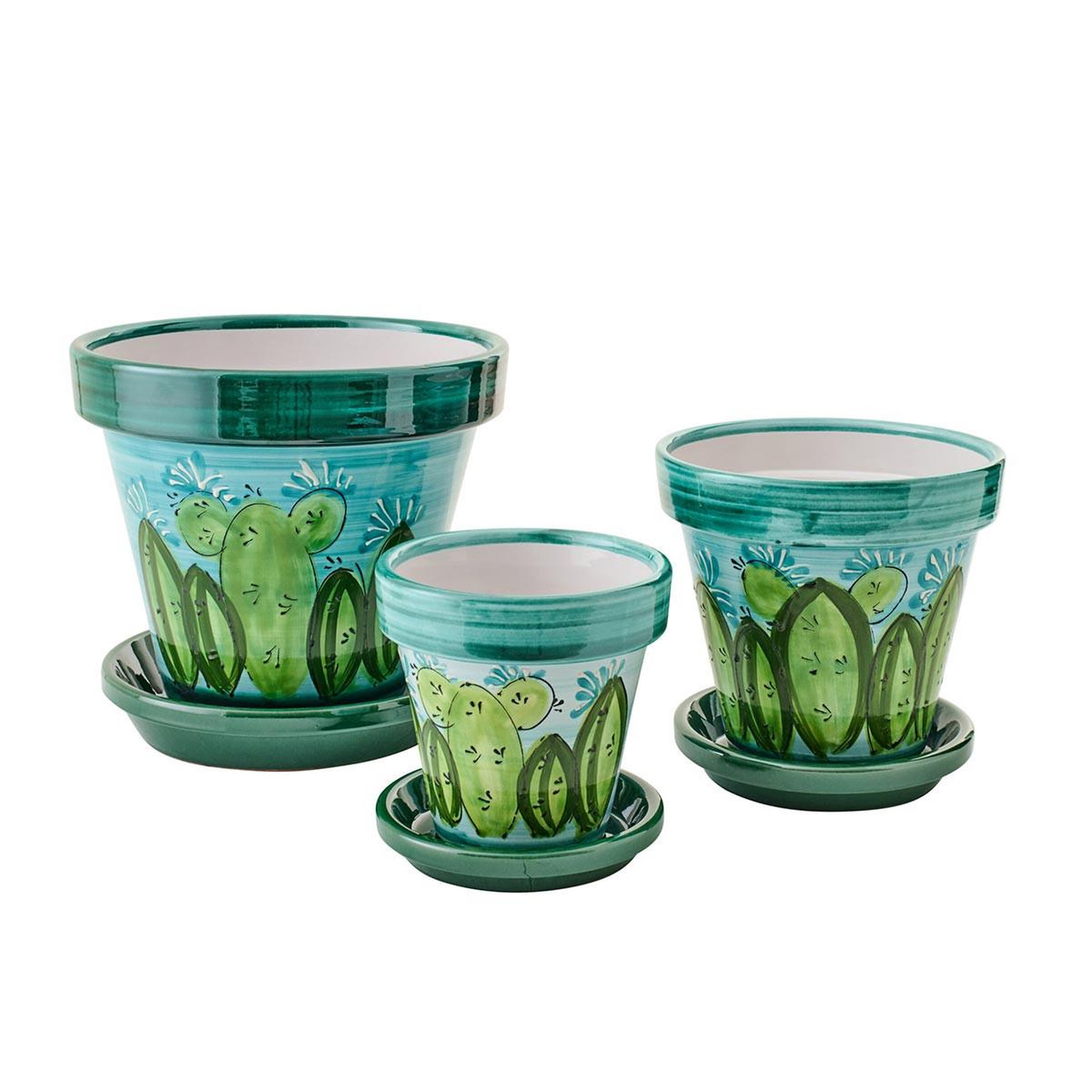 Voir la diapositive 3 : J-LINE Cache-pot avec soucoupe  thurman  27cm multicolore