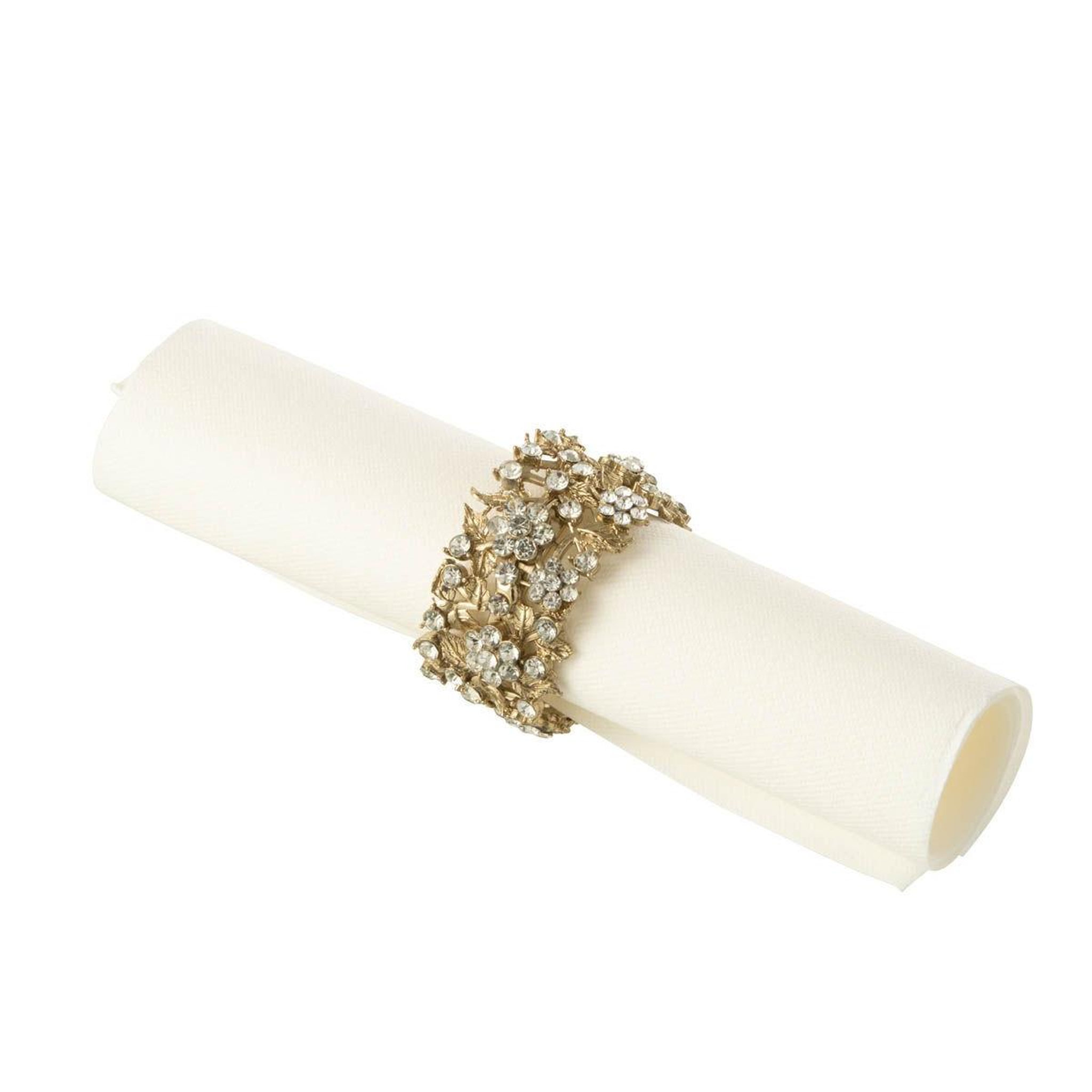 Voir la diapositive 3 : J-LINE Lot de 6 ronds de serviette  vallee  5cm or