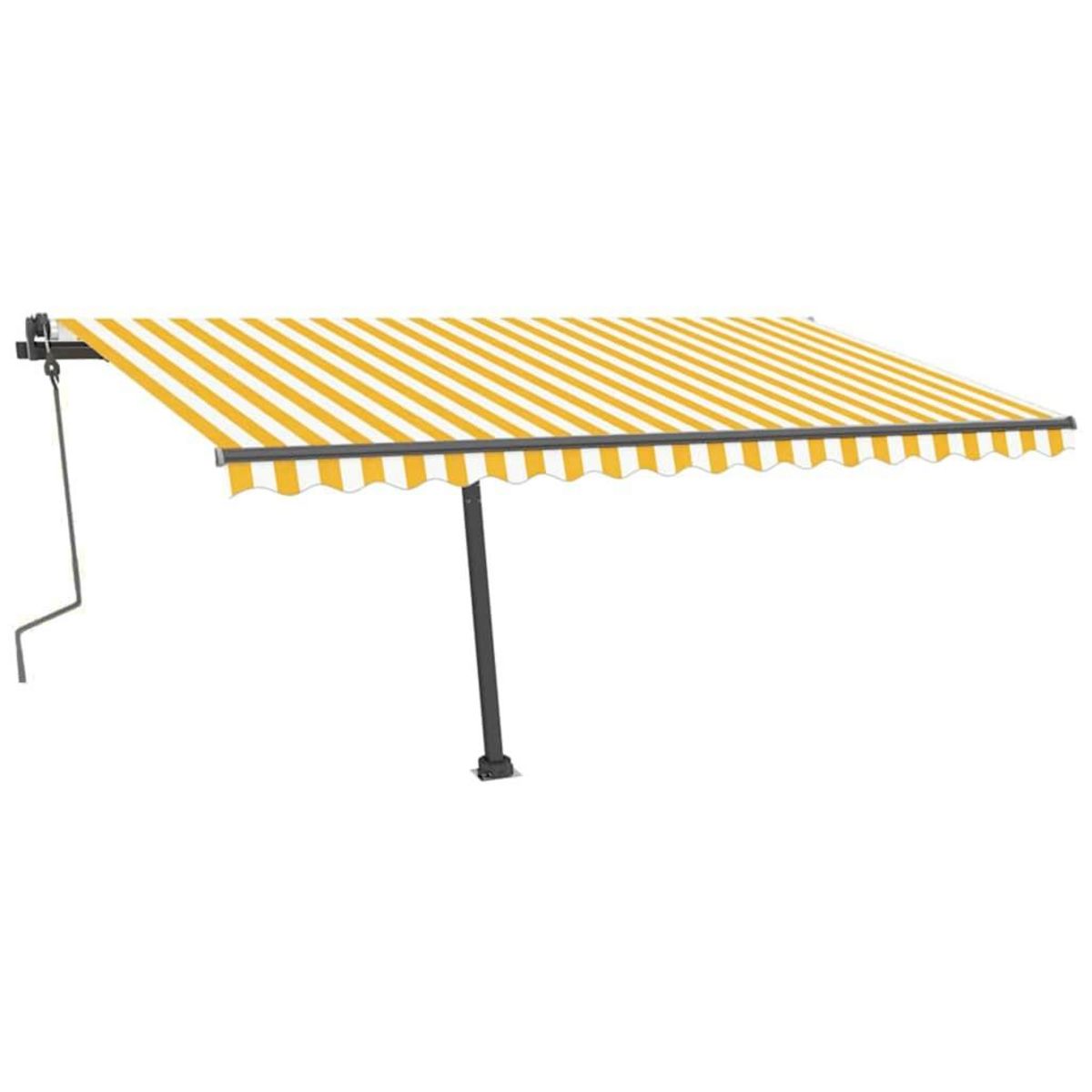 VIDAXL Auvent manuel retractable avec LED 400x300 cm Jaune et blanc