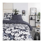 Today Parure de lit Mawira - 2 personnes - 260 x 240 cm - 100% coton - Bleu marine Motif Floral - TODAY