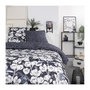 Voir la diapositive 1 : Today Parure de lit Mawira - 2 personnes - 260 x 240 cm - 100% coton - Bleu marine Motif Floral - TODAY