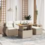 Voir la diapositive 1 : VIDAXL Salon de jardin avec coussins 6 pcs beige resine tressee