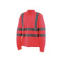 Voir la diapositive 2 :  Polo haute visibilité - Manches longues - Rouge fluo - 3XL