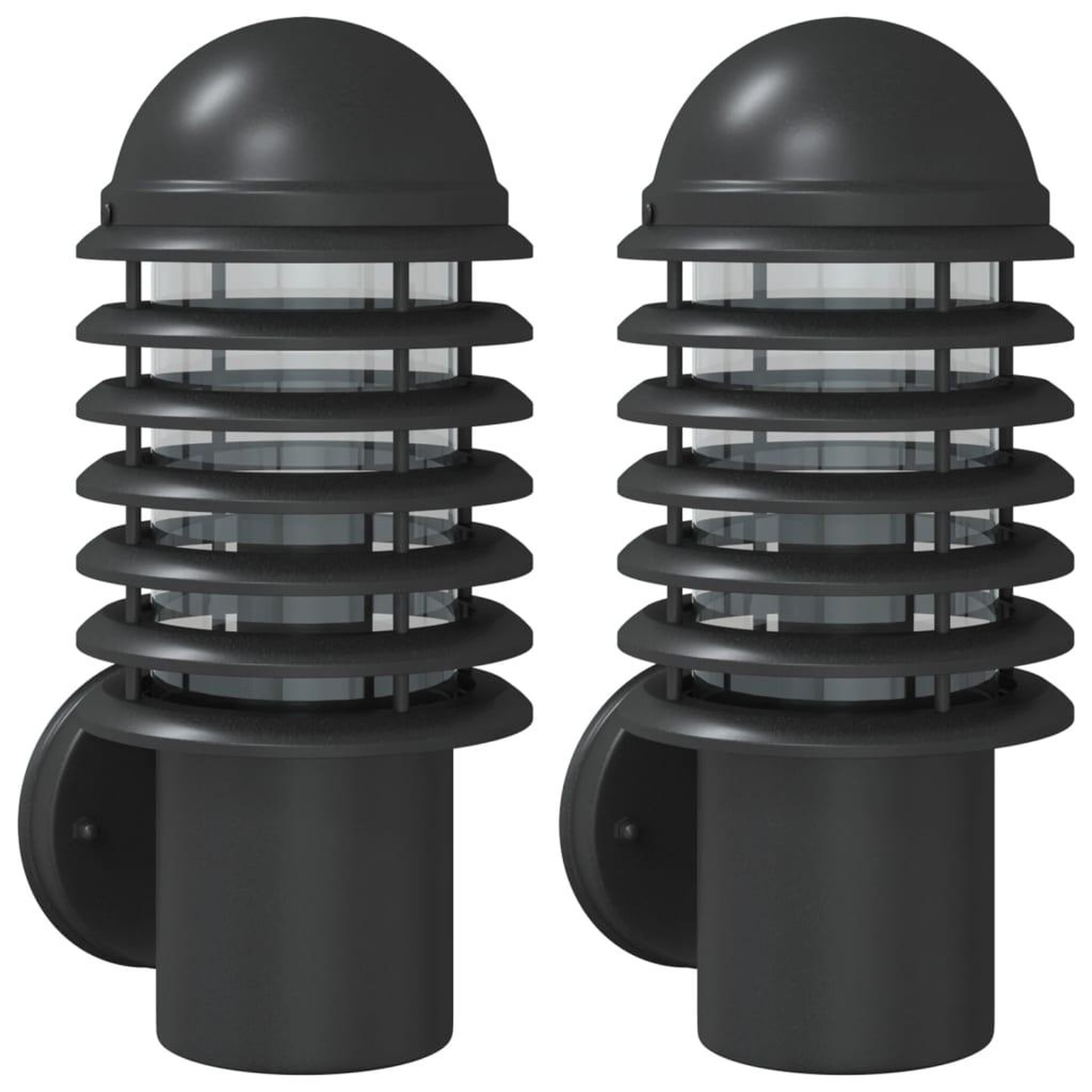 Voir la diapositive 2 : VIDAXL Appliques murales d'exterieur 2 pcs noir acier inoxydable