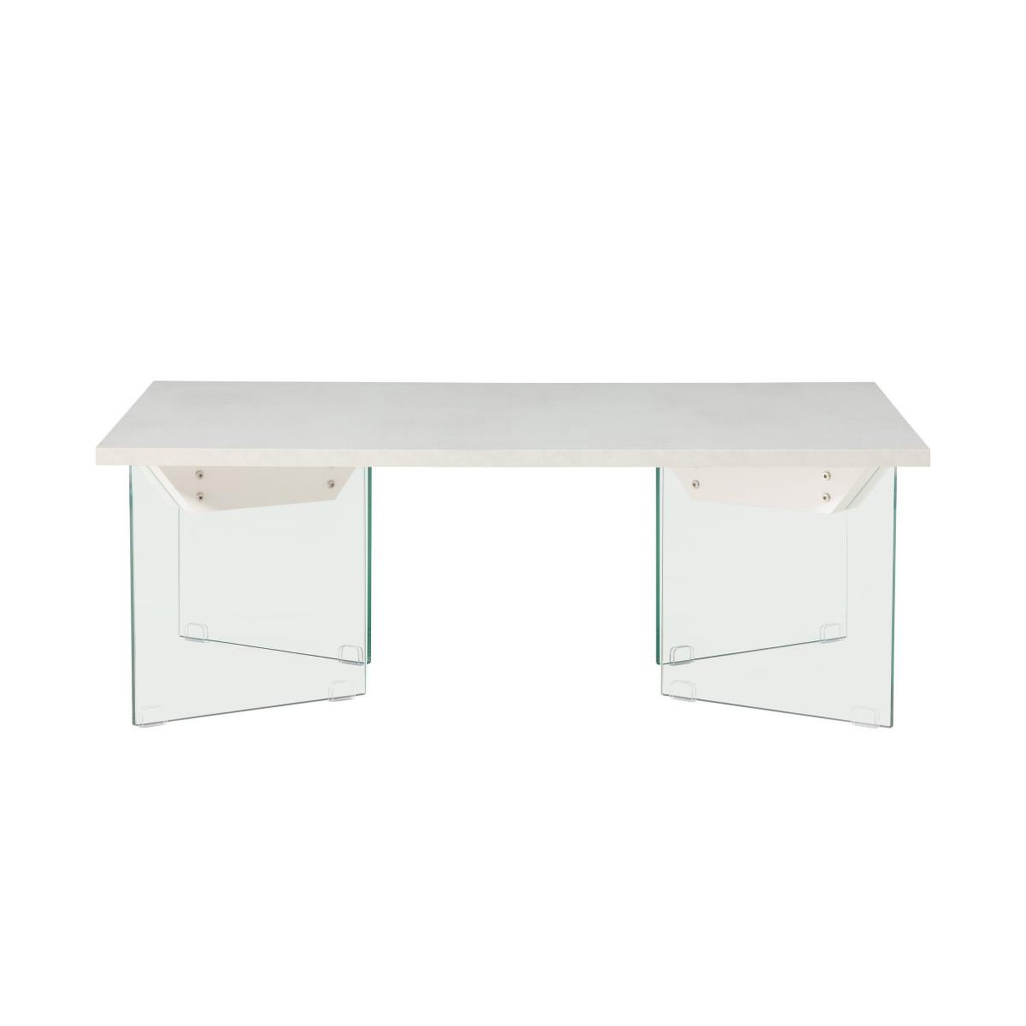 Voir la diapositive 2 : Paris Prix Table basse en verre  ester  120cm blanc