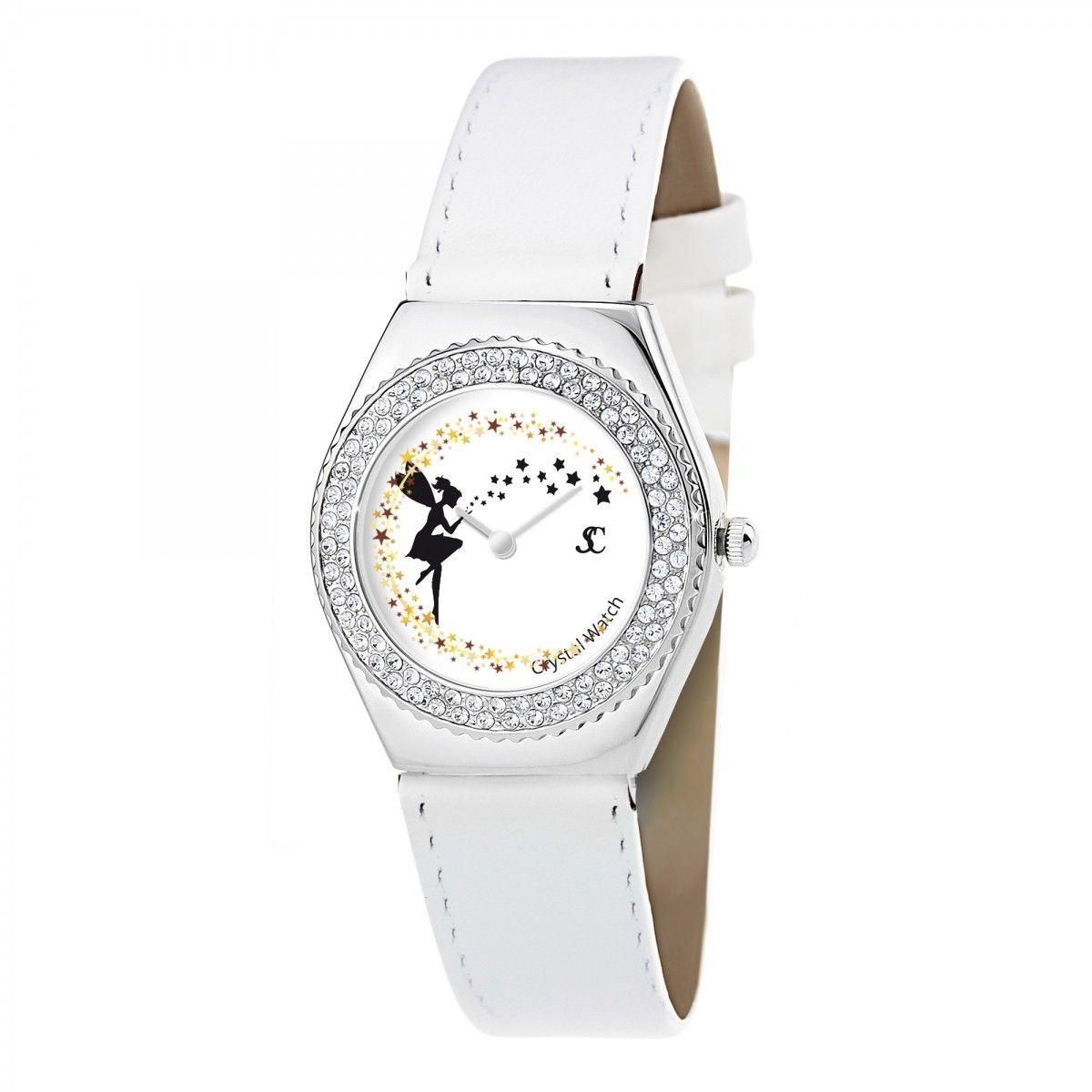 SC CRYSTAL Montre Alysson fée à mouvement tournant SC Crystal ornée de Cristaux scintillants