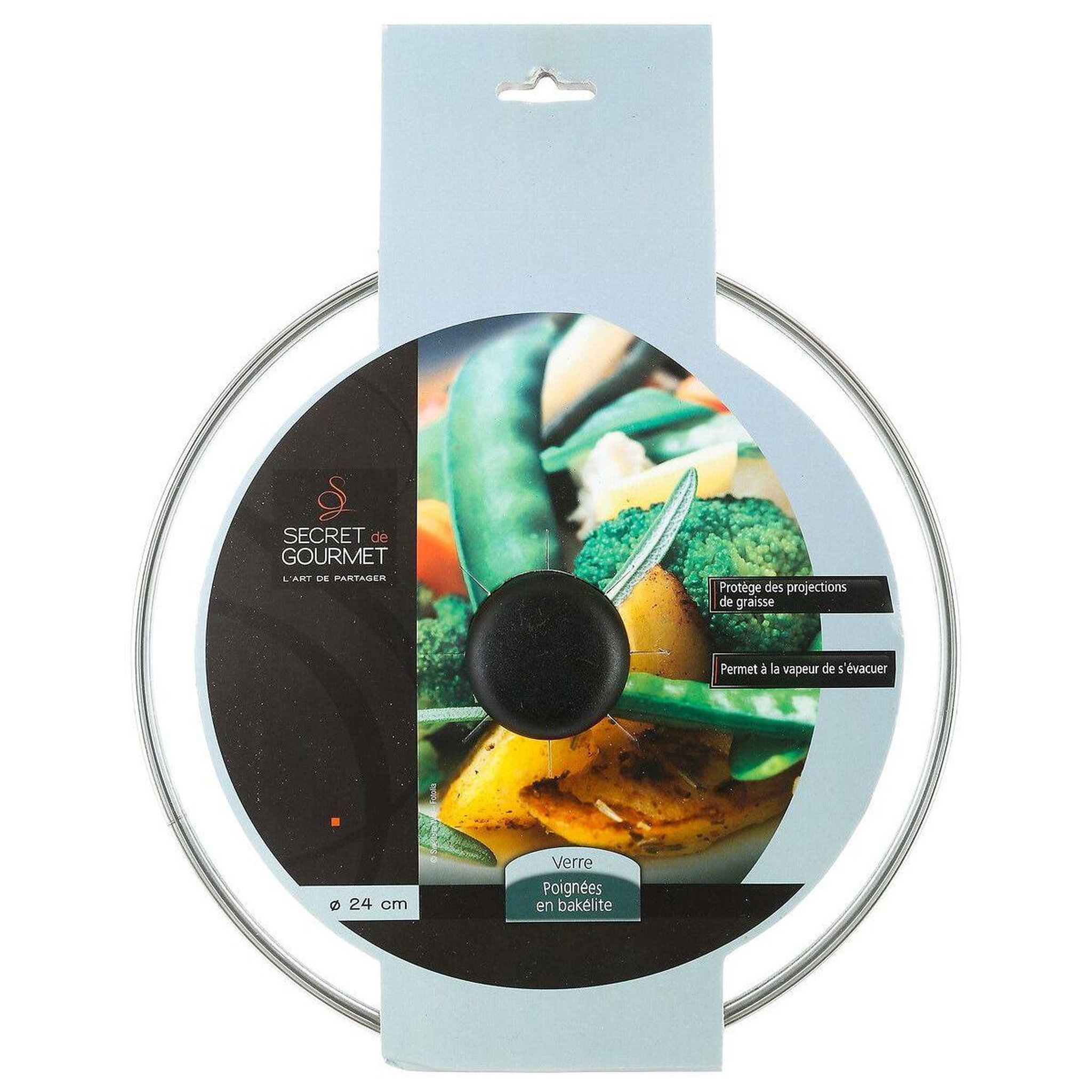 Voir la diapositive 2 : FIVE Couvercle universel en verre 24cm